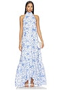 view 2 of 5 Elin Halter Gown in White & Blue