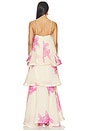 view 3 of 4 Rova Tiered Gown in Cream & Pink