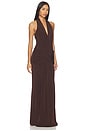 view 2 of 3 MAXIVESTIDO SIMONE in Chocolate Brown