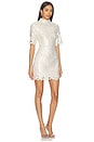 view 2 of 4 Nicoletta Sleeve Mini Dress in White & Gold
