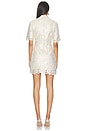 view 3 of 4 Nicoletta Sleeve Mini Dress in White & Gold