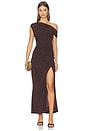 view 1 of 4 MAXIVESTIDO SIMONE in Chocolate Brown