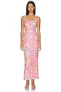 view 1 of 4 ROBE MI-LONGUE NATHALIE in Pink Floral