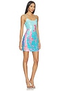 view 2 of 4 Coral Fitted Mini Dress in Blue Multi