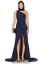 view 1 of 5 Leonara One Shoulder Gown in in Deep Navy