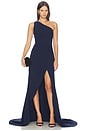 view 2 of 5 Leonara One Shoulder Gown in in Deep Navy