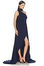 view 3 of 5 Leonara One Shoulder Gown in in Deep Navy