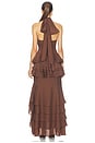 view 4 of 3 Rosera Halter Gown in Chocolate Brown