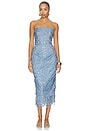 view 1 of 4 Elisa Strapless Midi Dress in Steel Blue