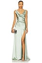 view 1 of 3 x REVOLVE Drape Satin Gown in Sage