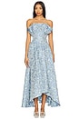 view 1 of 4 x REVOLVE Jacquard Asymmetric Gown in Blue Floral
