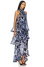 view 2 of 3 Briony Gown in Printed Blue Georgette