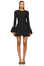view 1 of 3 Theodara Long Sleeves Mini Dress in Black