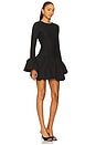view 2 of 3 Theodara Long Sleeves Mini Dress in Black