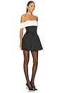 view 2 of 3 Sorrel Off Shoulder Mini Dress in Black & White
