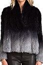 view 5 of 6 Angel Rabbit Fur Jacket in Grey Dip Dye