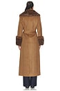 view 5 of 4 Veldra Fur Panel Coat in Chocolate