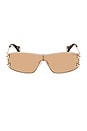 view 1 of 3 Shield Sunglasses in Shiny Pale Gold