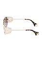 view 3 of 3 Shield Sunglasses in Shiny Pale Gold