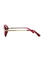 view 3 of 3 Oval Sunglasses in Shiny Red & Smoke