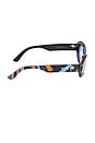 view 3 of 3 Oval Sunglasses in Shiny Iride Pattern & Blue