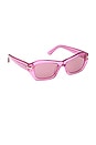 view 2 of 3 Geometric Sunglasses in Shiny Transp Violet & Red