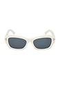 view 1 of 3 Geometric Sunglasses in Shiny White & Blue