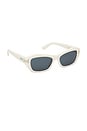 view 2 of 3 Geometric Sunglasses in Shiny White & Blue