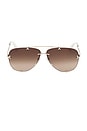 view 1 of 3 Pilot Sunglasses in Shiny Pale Gold & Brown