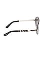 view 3 of 3 Shield Sunglasses in Shiny Palladium, Khaki Marmo, & Smoke
