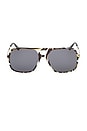 view 1 of 3 Navigator Sunglasses in Shiny Palladium, Khaki Marmo, & Smoke