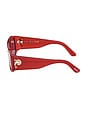 view 3 of 3 Rectangular Sunglasses in Shiny Opal Red & Rose