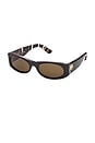 view 2 of 3 Oval Sunglasses in Shiny Black, Khaki, & Brown