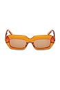 view 1 of 3 Square Sunglasses in Orange & Brown