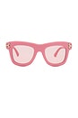 view 1 of 3 Square Sunglasses in Shiny Pink & Bordeaux