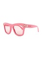 view 2 of 3 Square Sunglasses in Shiny Pink & Bordeaux