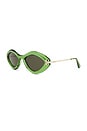 view 2 of 3 Oval Sunglasses in Shiny Light Green