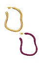 view 2 of 3 Obsession Hoops in Lilac & Gold