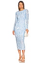 view 1 of 3 Ellee Longsleeve Midi Dress in Sky Marble