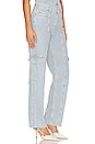 view 2 of 5 Diana Denim Utility Pant in Ice Blue Stripe