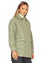 view 3 of 5 Lauren Quilted Coat in Smoke Green