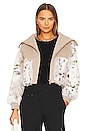 view 1 of 5 X Rj Faux Fur Bomber Jacket in Stone Snow Leopard