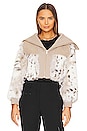 view 2 of 5 X Rj Faux Fur Bomber Jacket in Stone Snow Leopard