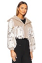 view 3 of 5 X Rj Faux Fur Bomber Jacket in Stone Snow Leopard