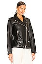 view 3 of 5 Oversized New Yorker Biker Jacket in Black & Silver