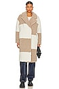 view 2 of 5 Amber Oversized Teddy Coat in Bone & Stone Check