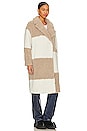 view 3 of 5 Amber Oversized Teddy Coat in Bone & Stone Check