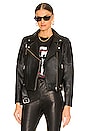 view 1 of 5 Classic Biker Jacket in Black, Silver, & Smooth