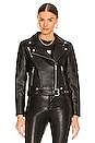 view 2 of 5 Classic Biker Jacket in Black, Silver, & Smooth