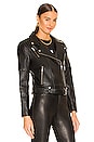 view 3 of 5 Classic Biker Jacket in Black, Silver, & Smooth